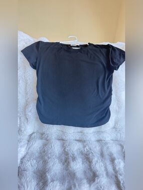 Darong Black Short Sleeved Ruched Side T-Shirt. Sz. XL